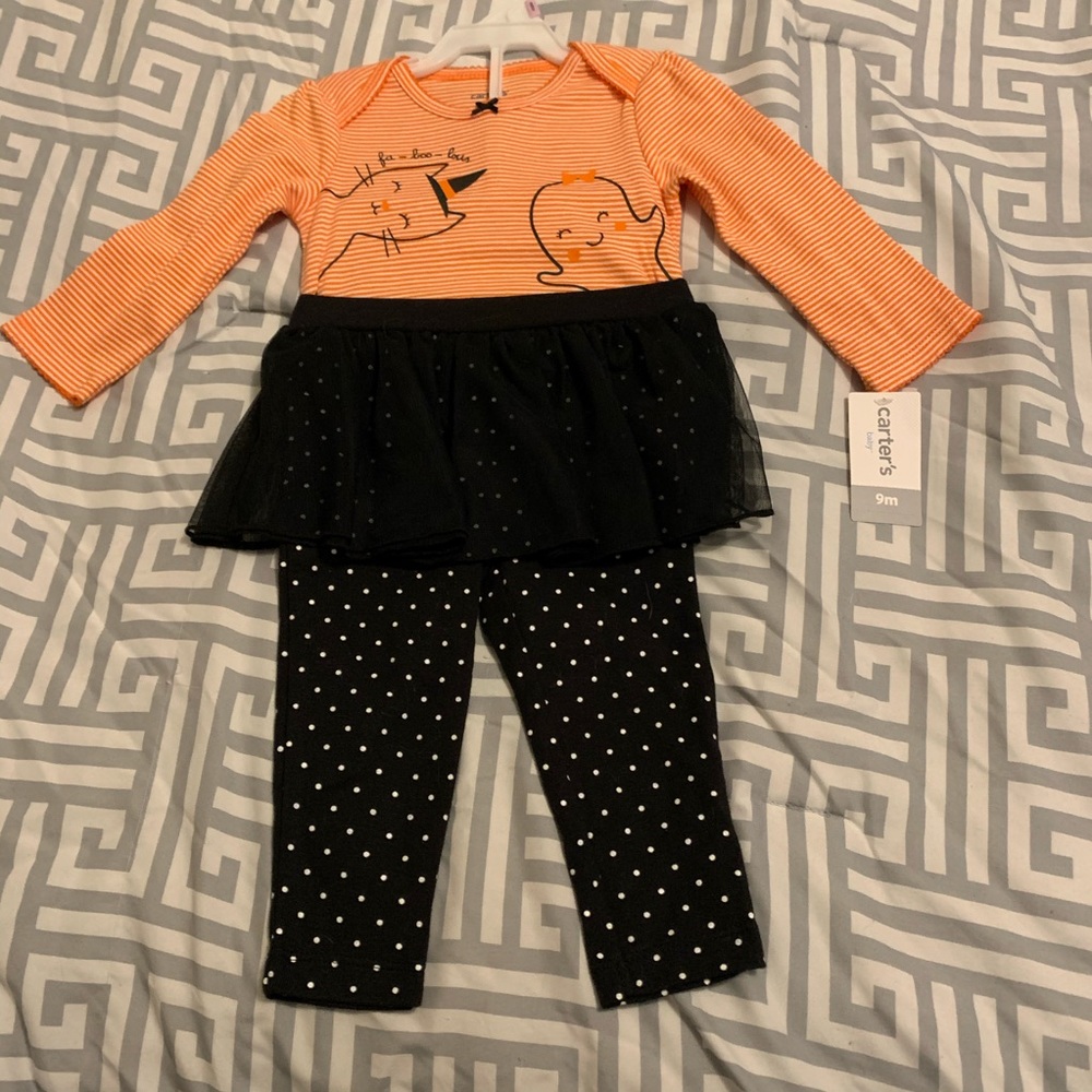 🎃 Carter’s Baby Girls Size 9 months Halloween New NWT 2 piece set